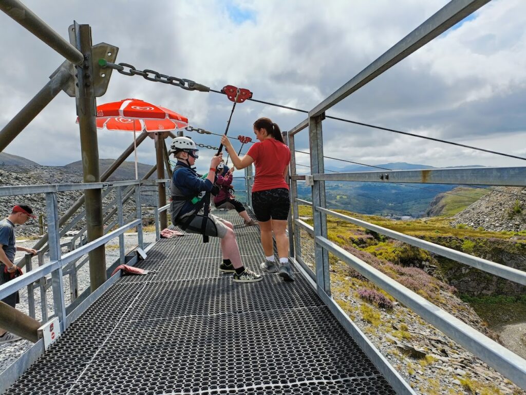 zip line at Zip World Llechwedd