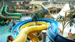 Sandcastle Waterpark Photos blue slide