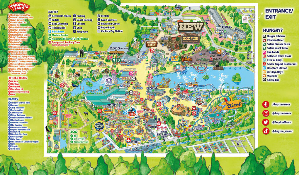Drayton Manor Theme Park Map