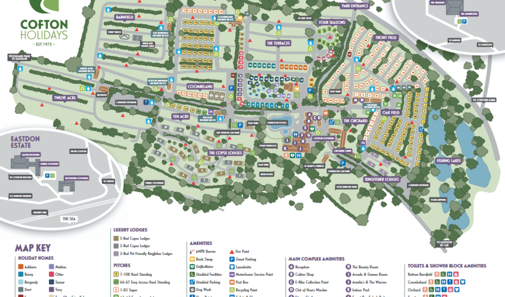 Cofton Holiday Park Map Cofton Holiday Park Map