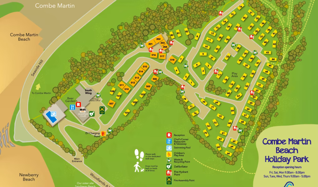 Combe Martin Beach Holiday Park Map