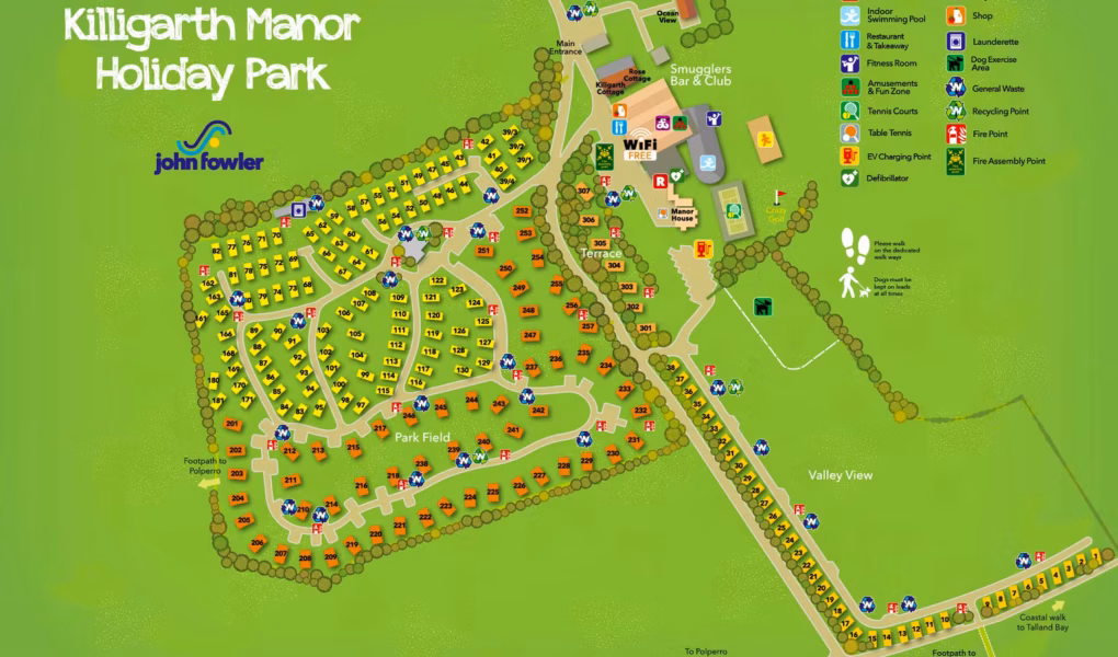 Killigarth Manor Holiday Park Map