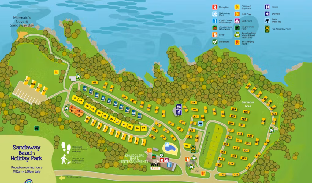 Sandaway Beach Holiday Park Map