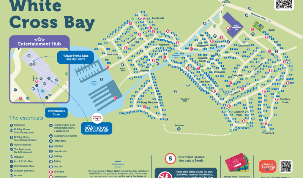 White Cross Bay Holiday Park Map