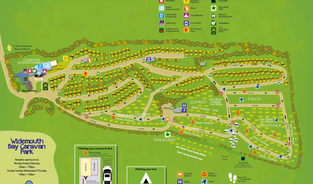 Widemouth Bay Caravan Park Map