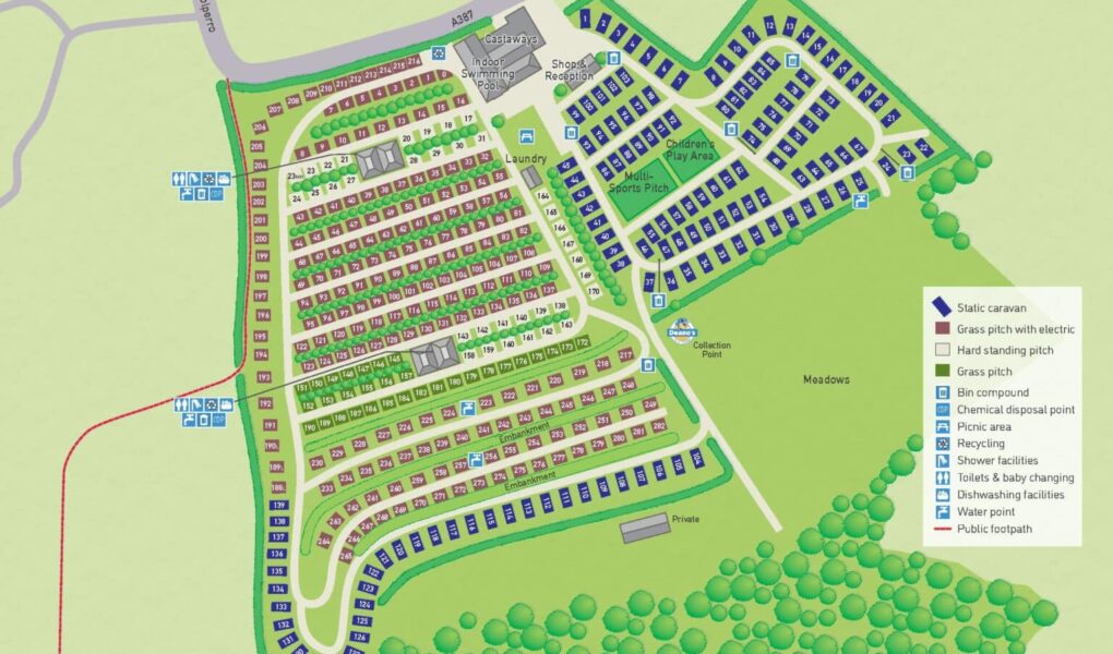 tencreek holiday park map