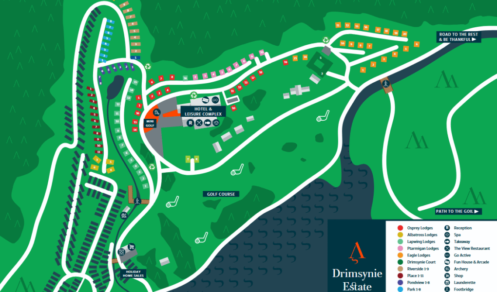 Drimsynie Estate Holiday Village Map