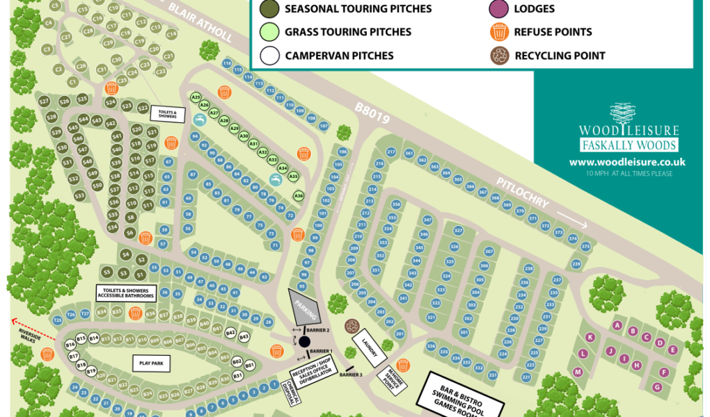 Faskally Caravan Park Map