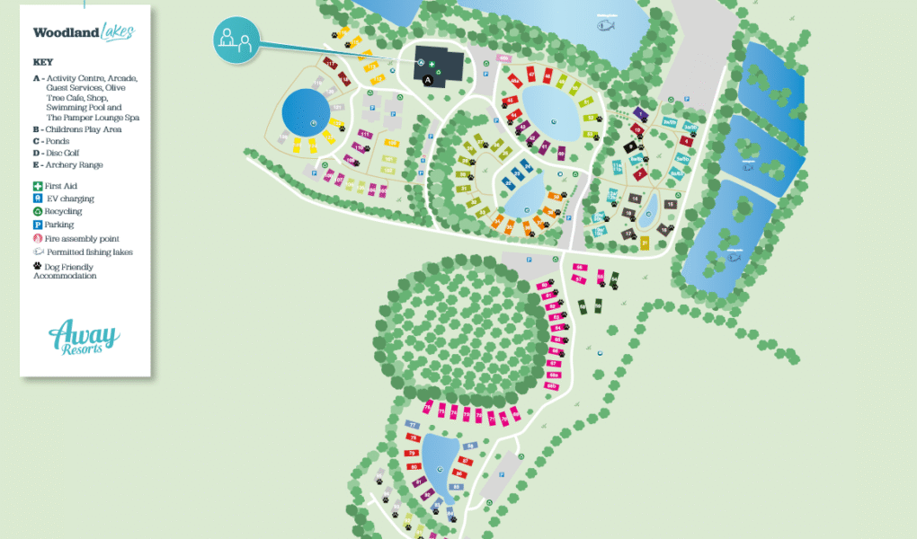 Landal Woodland Lakes Map
