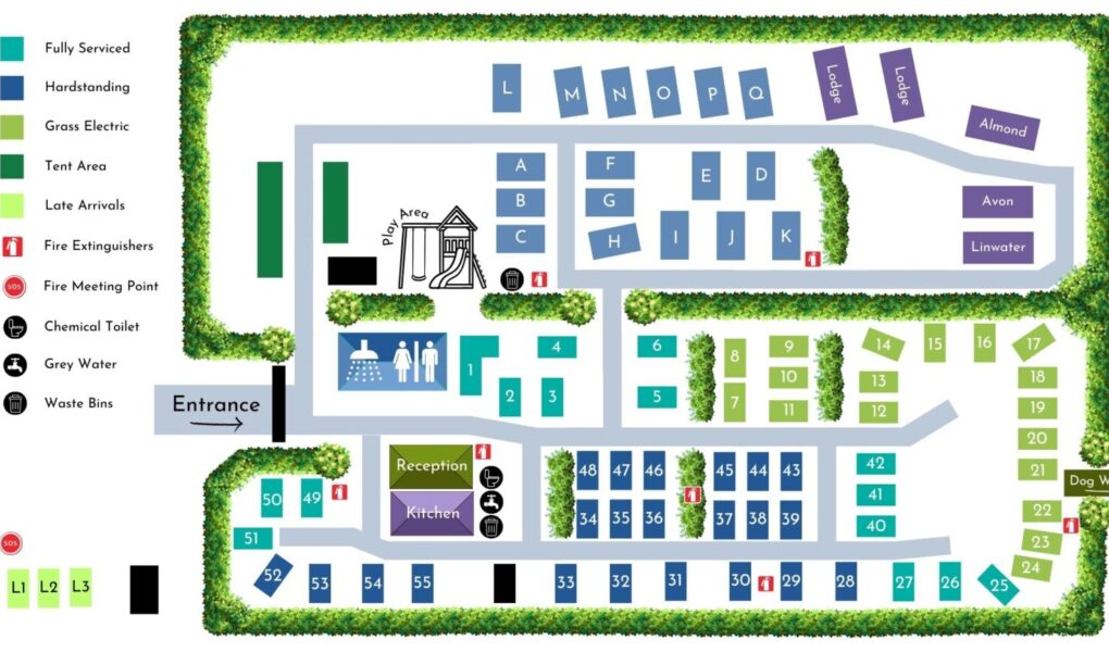 Linwater Caravan Park Map