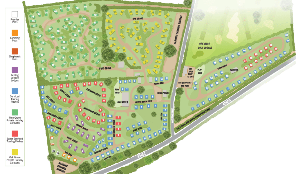 Oakdown Holiday Park Map