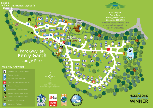 Pen-y-Garth Lodges Site Map