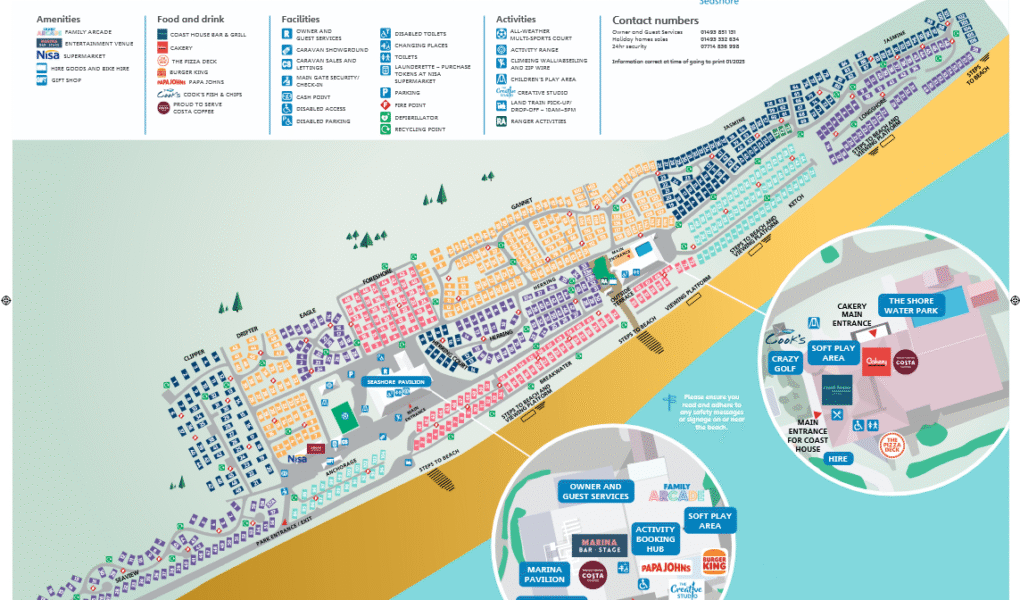 Seashore Holiday Park Map
