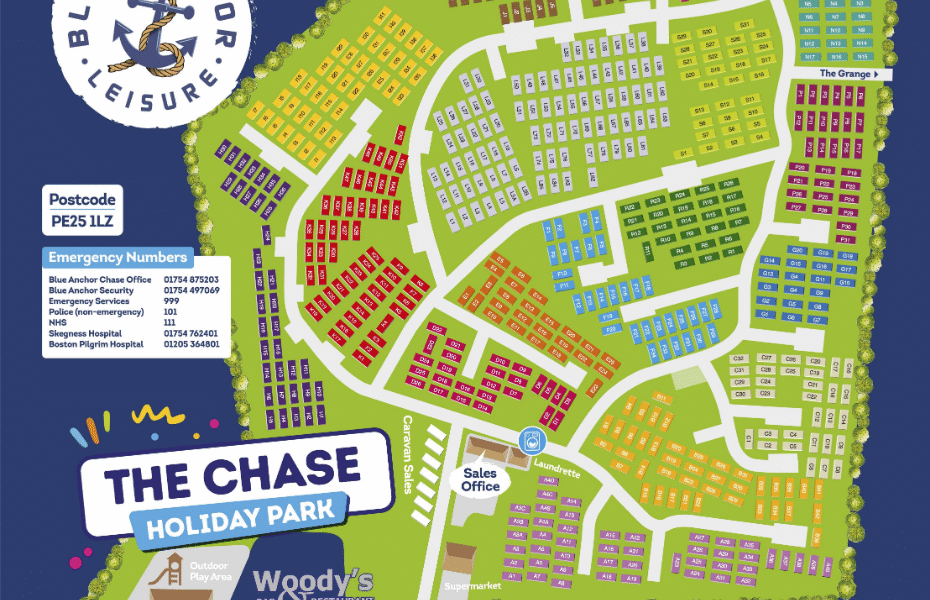 The Chase Caravan Park Map
