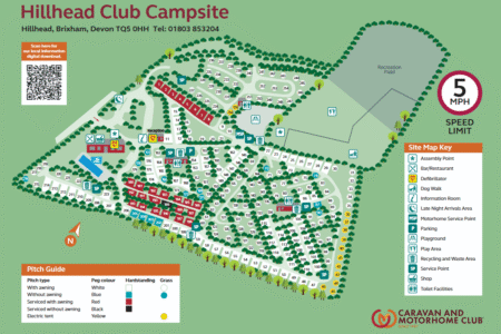 Hillhead Caravan Club Site Map