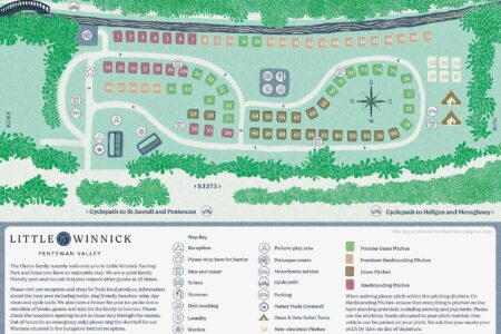 Little Winnick Touring Park Site Map