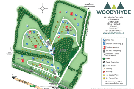 Woodyhyde Campsite Map