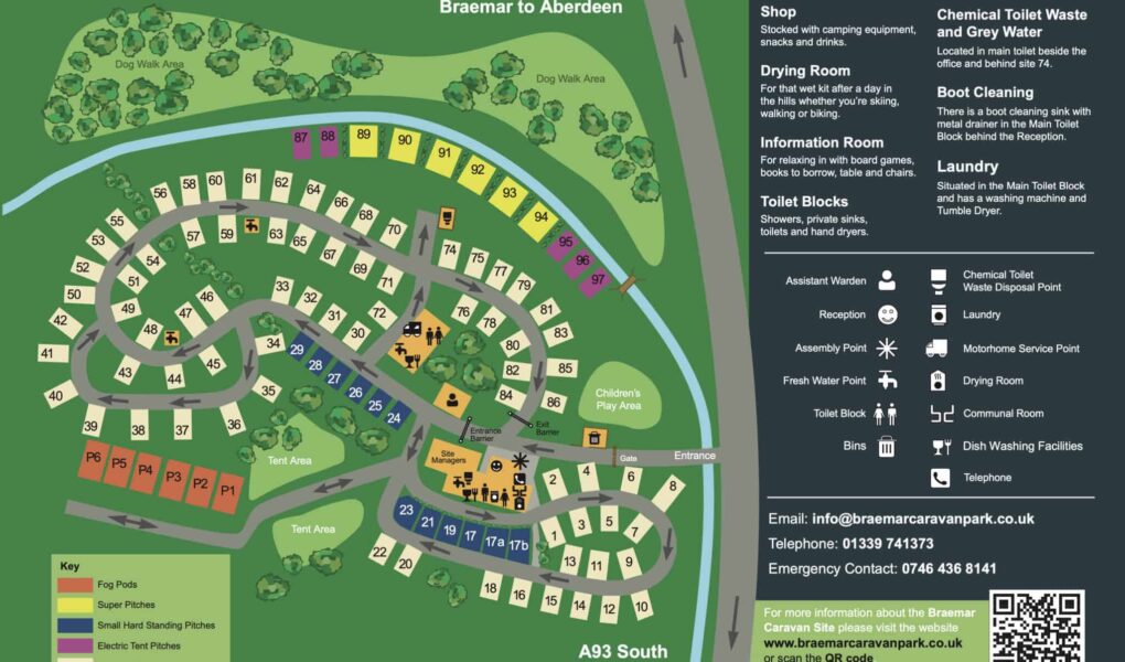 Braemar Caravan Park Site Map