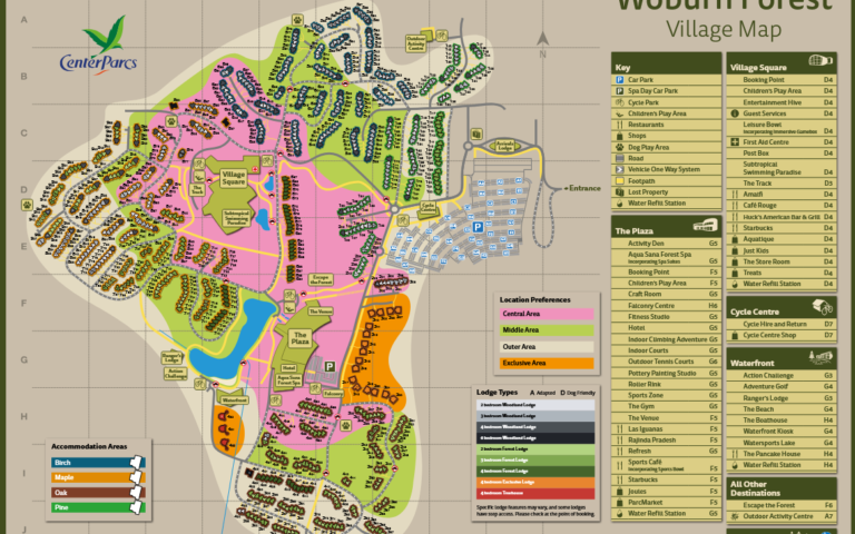Center Parcs Woburn Forest Village Map