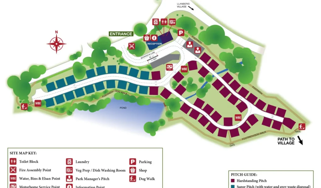 Llanberis Touring Park Site Map