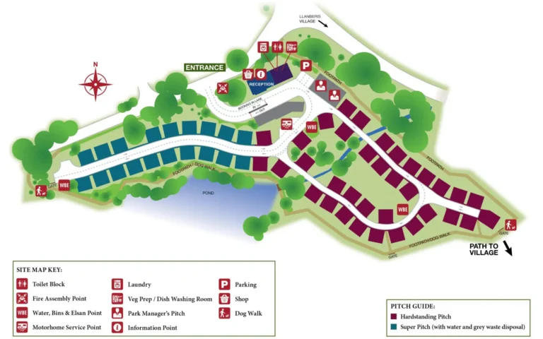 Llanberis Touring Park Site Map