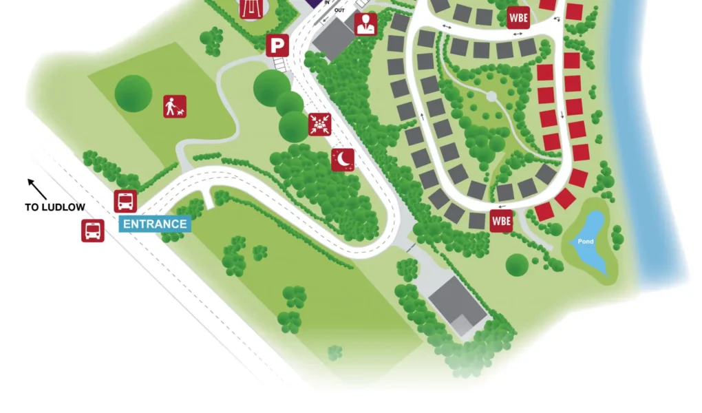 Ludlow Touring Park Site Map