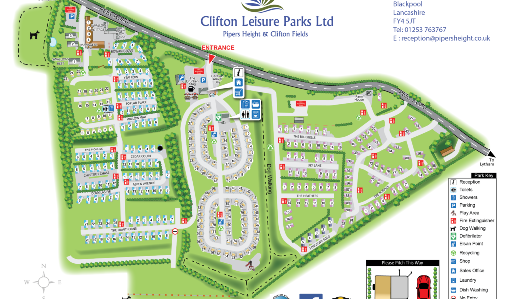 Pipers Height Caravan Park Map