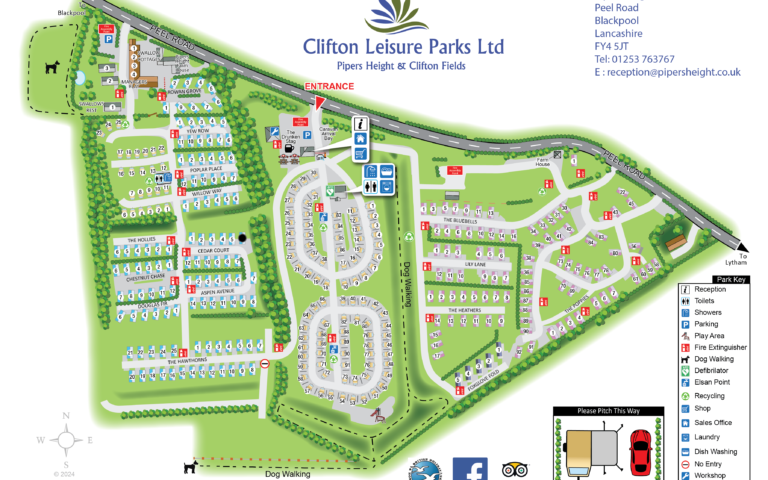 Pipers Height Caravan Park Map