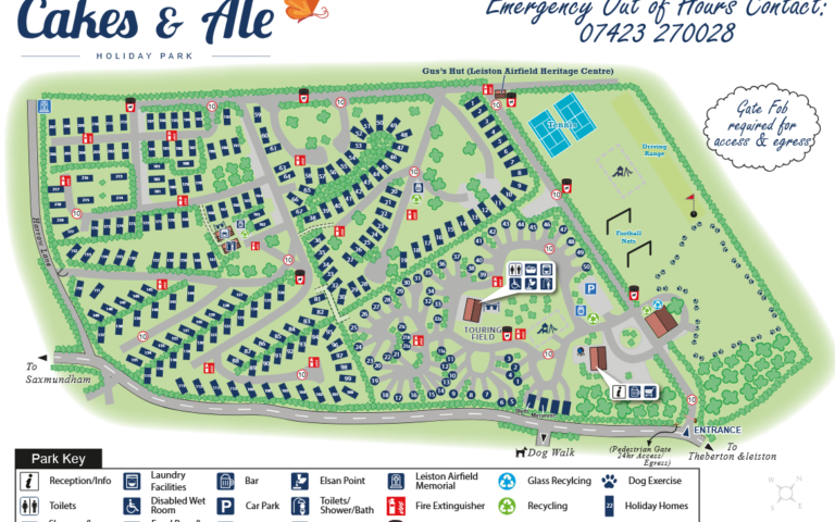 Cakes And Ale Holiday Park Map