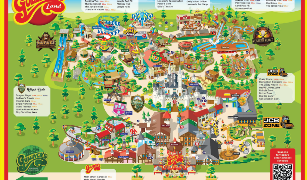 Gulliver's Land Theme Park Map Scaled