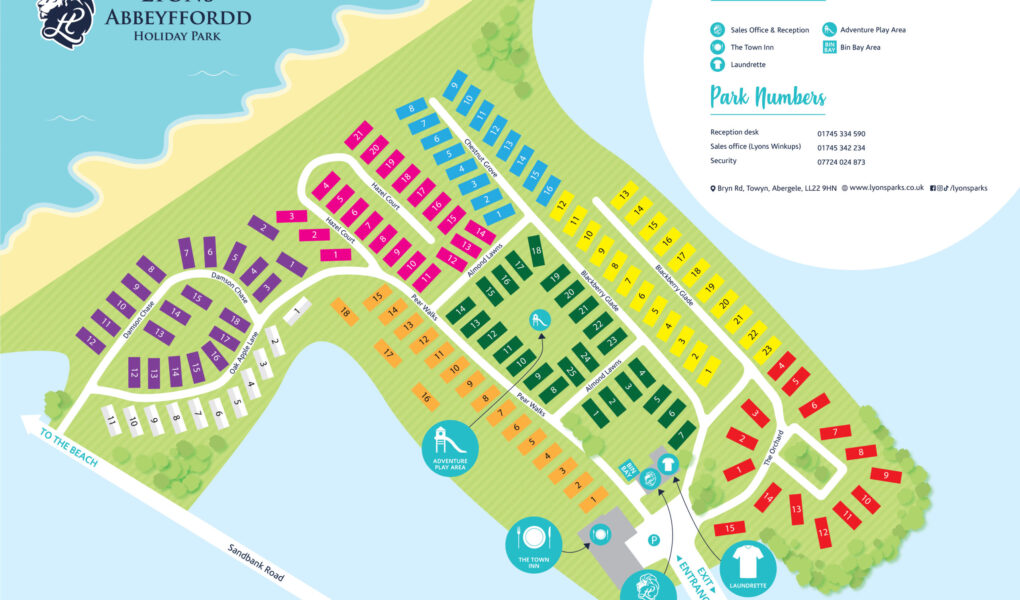 Lyons Abbeyfford Holiday Park Map