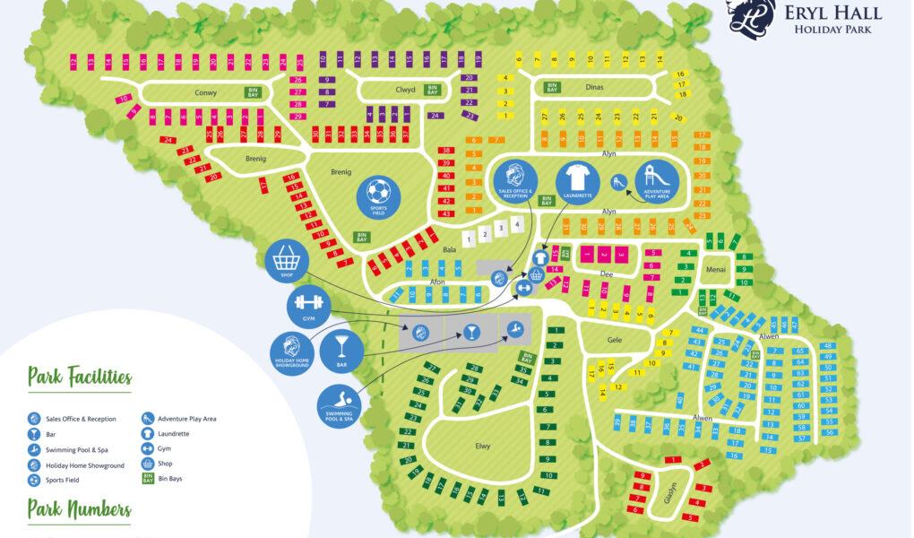 Lyons Eryl Hall Holiday Park Map