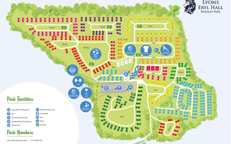 Lyons Eryl Hall Holiday Park Map