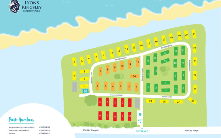 Lyons Kingsley Holiday Park Map