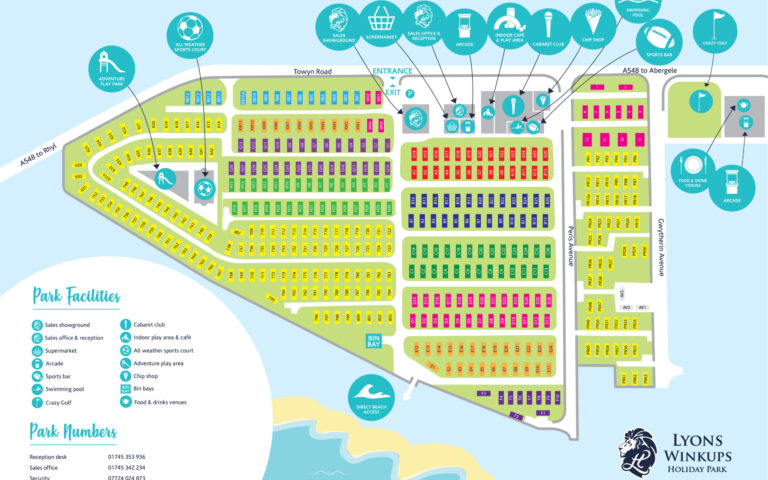 Lyons Winkups Holiday Park Map