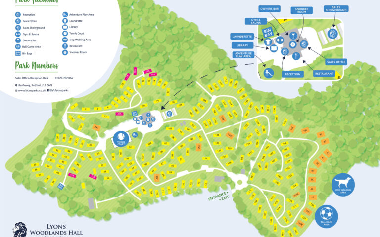 Lyons Woodlands Hall Holiday Park Map