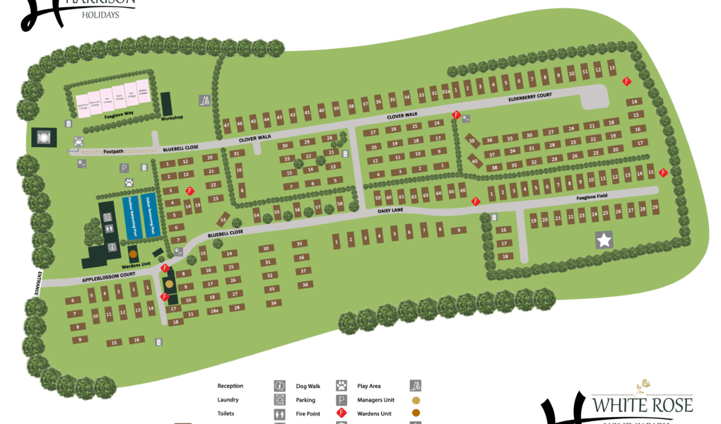 White Rose Holiday Park Map