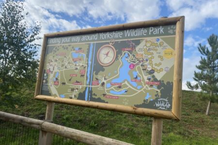 map of Yorkshire Wildlife Park in Doncaster, South Yorkshire.